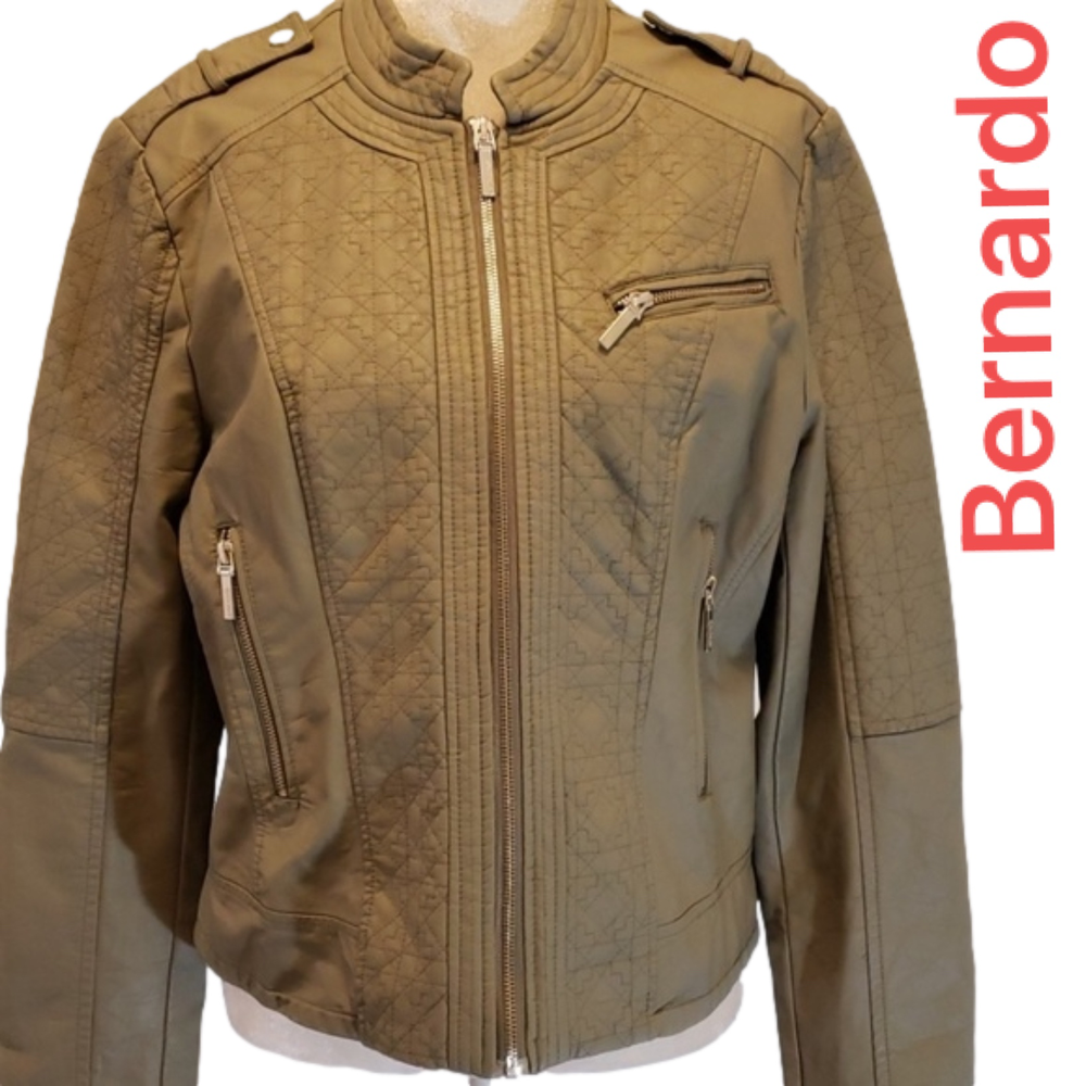 CollectionB by Bernardo Vegan Faux Leather Moto Jacket XL EUC
